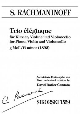 Sergei Rachmaninoff Notenblätter Trio elegiaque g-Moll