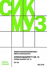 Dimitri Schostakowitsch Notenblätter Streichquartett Nr.13 op.138