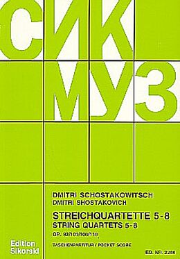 Dimitri Schostakowitsch Notenblätter Streichquartette Nr.5-8