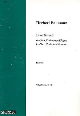 Herbert *1925 Baumann Notenblätter Divertimento für Oboe