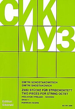 Dimitri Schostakowitsch Notenblätter Präludium und Scherzo op.11