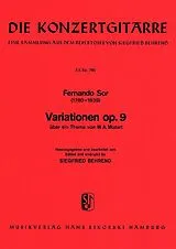 Fernando Sor Notenblätter Variationen op.9 über ein Thema von Mozart