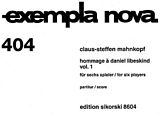 Claus-Steffen Mahnkopf Notenblätter Hommage à Daniel Libeskind Band 1
