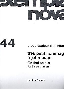 Claus-Steffen Mahnkopf Notenblätter Très petit hommage à John Cage