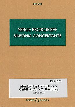 Serge Prokofieff Notenblätter Sinfonia concertante op.125