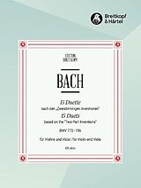 Johann Sebastian Bach Notenblätter 15 Duette nach den zweistimmigen Inventionen BWV772-786