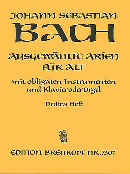 Johann Sebastian Bach Notenblätter Ausgewählte Arien Band 3