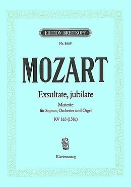 Wolfgang Amadeus Mozart Notenblätter Exsultate jubilate KV165 - Motette