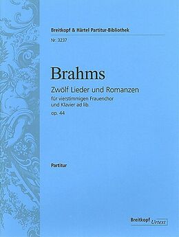 Johannes Brahms Notenblätter 12 Lieder und Romanzen op.44