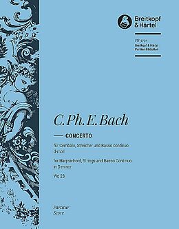Carl Philipp Emanuel Bach Notenblätter Concerto d-Moll Wq23