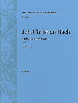 Johann Christian Bach Notenblätter Sinfonie D-Dur op.18,6