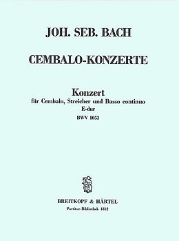 Johann Sebastian Bach Notenblätter Konzert E-Dur BWV1053