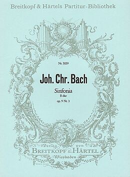 Johann Christian Bach Notenblätter Sinfonia B-Dur op.9,3