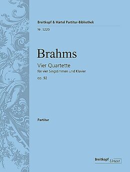 Johannes Brahms Notenblätter 4 Quartette op.92