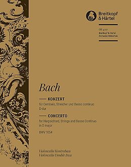 Johann Sebastian Bach Notenblätter Konzert D-Dur BWV1054