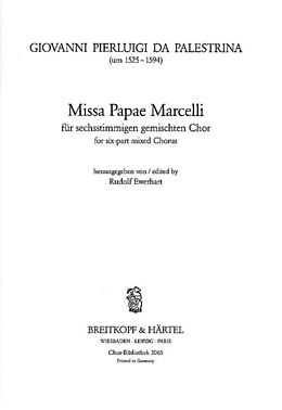 Giovanni Pierluigi Palestrina da Notenblätter Missa papae Marcelli