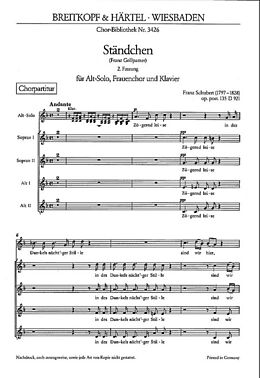 Franz Schubert Notenblätter Ständchen D921 op.135