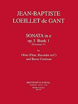 Jean Baptiste Loeillet de Gant Notenblätter Sonate e-Moll op.5,1