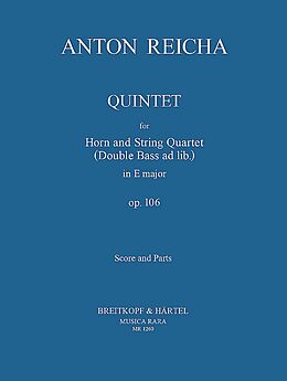 Anton (Antoine) Joseph Reicha Notenblätter Quintett E-Dur op.106
