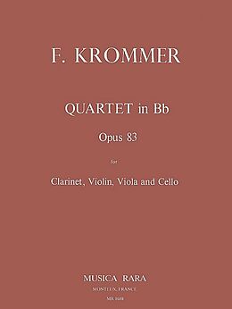 Franz Vinzenz Krommer Notenblätter Quartett B-Dur op.83