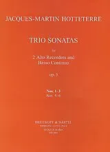 Jacques Martin Le Romain Hotteterre Notenblätter Triosonaten op.3 Band 1 (Nr.1-3)