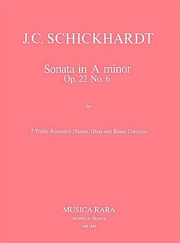 Johann Christian Schickhardt Notenblätter Sonate a-Moll op.22,6