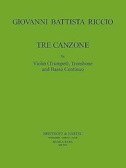 Giovanni Battista Riccio Notenblätter 3 Canzonen