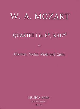 Wolfgang Amadeus Mozart Notenblätter Quartett B-Dur Nr.1 KV317d