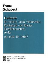 Franz Schubert Notenblätter Quintett A-Dur D667 op.114 - Forellenquintett