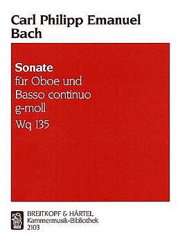 Carl Philipp Emanuel Bach Notenblätter Sonate g-Moll WQ135