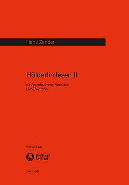 Hans Zender Notenblätter Hölderlin Lesen Nr.2