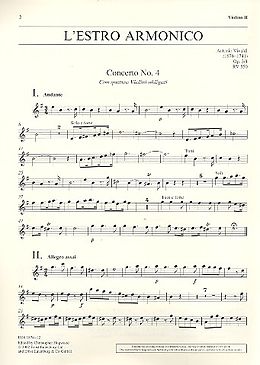 Antonio Vivaldi Notenblätter Konzert e-Moll op.3,4 RV550