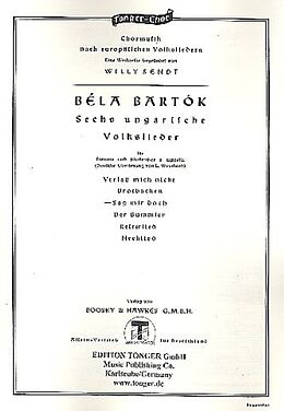 Béla Bartók Notenblätter Sag mir doch für 2-3stg. Frauen