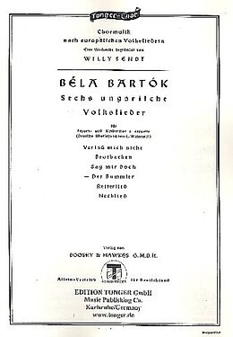 Béla Bartók Notenblätter Der Bummler für Frauen