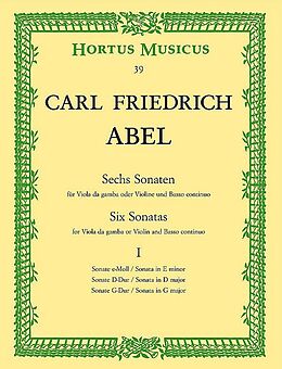 Friedrich Abel Notenblätter 6 Sonaten Band 1 für