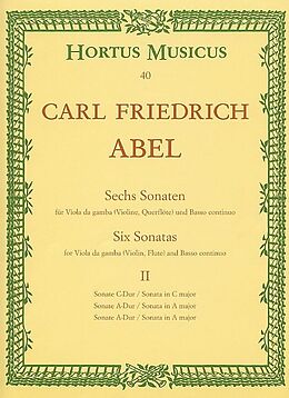 Friedrich Abel Notenblätter 6 Sonaten Band 2