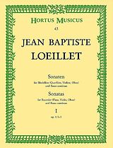 Jean Baptiste Loeillet de Gant Notenblätter Sonaten op.1 Band 1 (Nr.1-3)