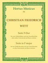 Christian Friedrich Witt Notenblätter Suite F-Dur für 3 Blockflöten