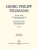 Georg Philipp Telemann Notenblätter Konzert e-Moll für Altblockflöte