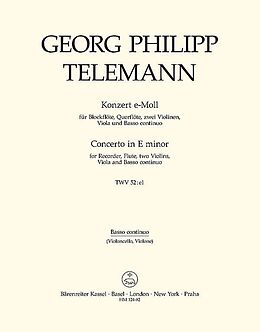 Georg Philipp Telemann Notenblätter Konzert e-Moll für Altblockflöte