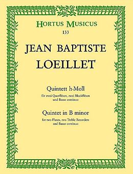 Jean Baptiste Loeillet de Gant Notenblätter Quintett h-Moll