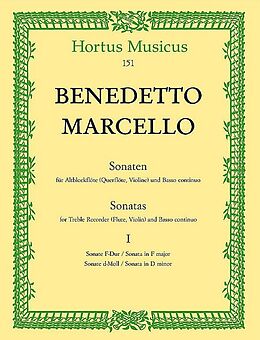 Benedetto Marcello Notenblätter Sonaten op.2 Band 1 für Altblockflöte