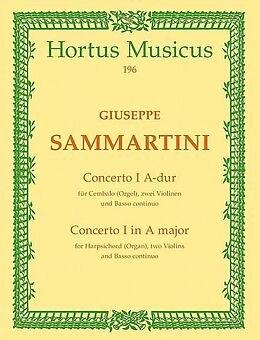 Giovanni Battista Sammartini Notenblätter Concerto A-Dur Nr.1 für Cembalo
