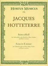Jacques Martin Le Romain Hotteterre Notenblätter Suite e-Moll