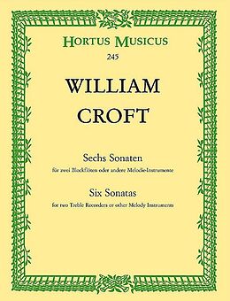 William Croft Notenblätter 6 Sonaten