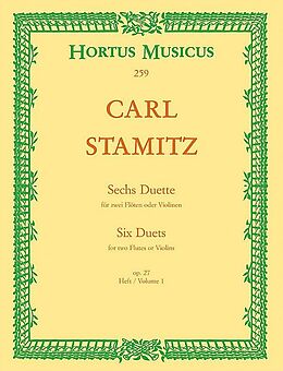Karl Philipp Stamitz Notenblätter 6 Duette op.27 Band 1 (Nr.1-3)
