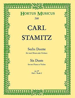 Karl Philipp Stamitz Notenblätter 6 Duette op.27 Band 2 für