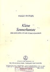 Hugo Distler Notenblätter Kleine Sommerkantate