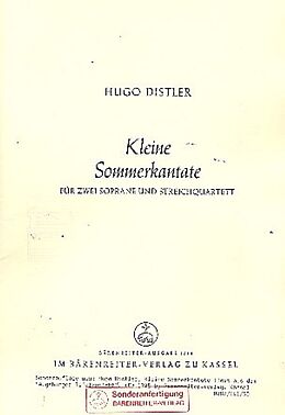 Hugo Distler Notenblätter Kleine Sommerkantate