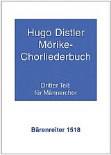 Hugo Distler Notenblätter Mörike-Chorliederbuch Teil 3